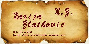 Marija Zlatković vizit kartica
